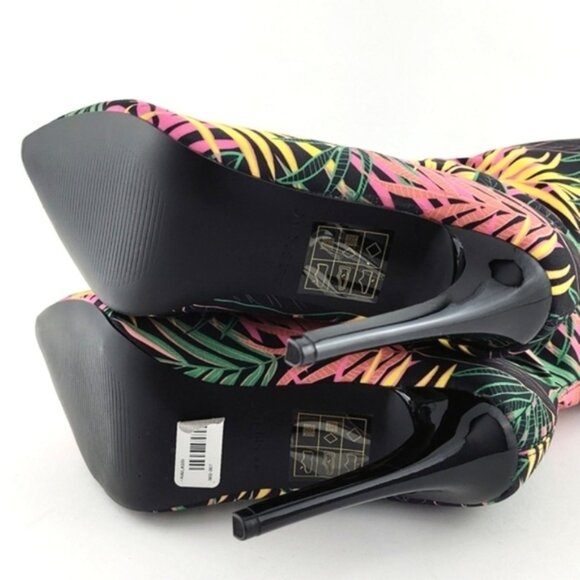 Call It Spring Hailassi Stiletto Heel Tropical Print Ankle Pull On Boots Sz 6 - Picture 7 of 14